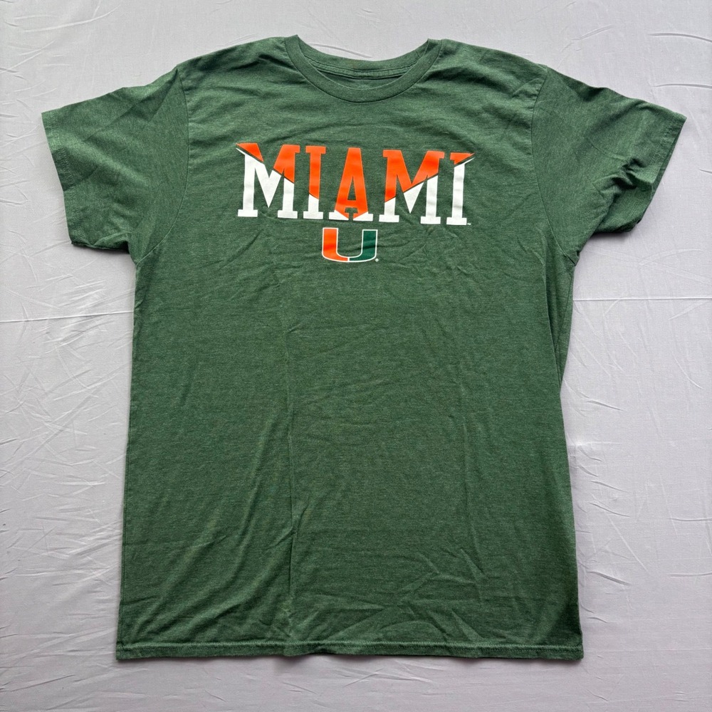 Rivalry Threads Miami Hurricanes Mens XL Green Heather T-Shirt NCAA Miami U Logo